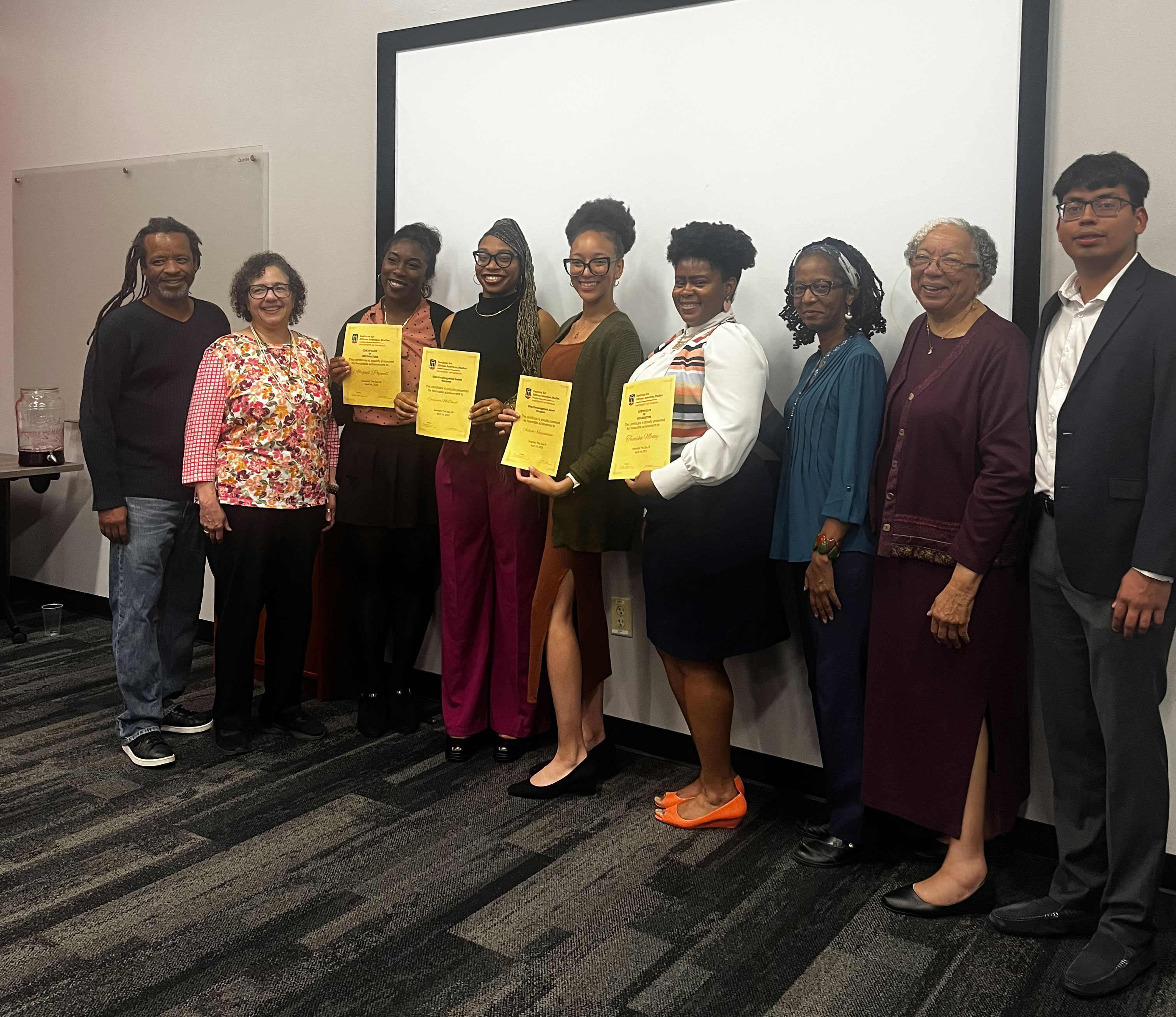Faculty and students receiving awards