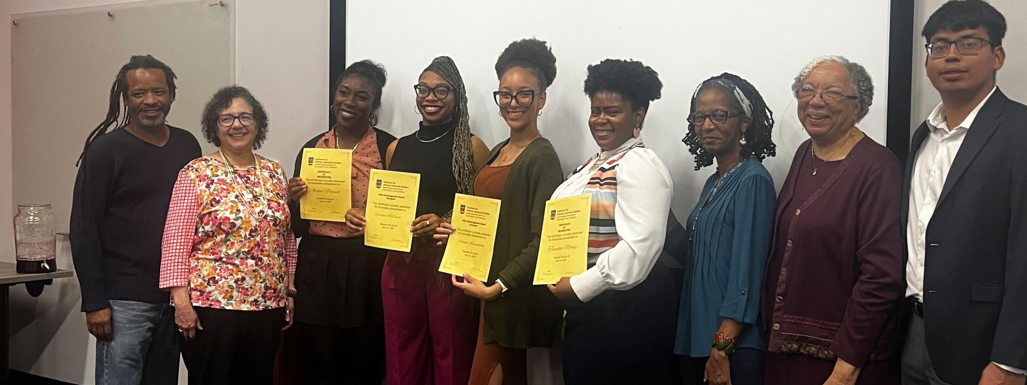 Faculty and students receiving awards