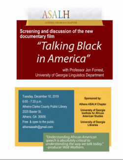 Talking Black in America event poster