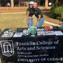 Layla Greenwood and Chera Jo Watts promote AFAM courses and programs outside of the UGA Bookstore